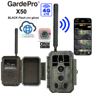 GardePro X50 (32MP) [CLOUD Only] - BLACK FLASH (Camo) + built-in viewer